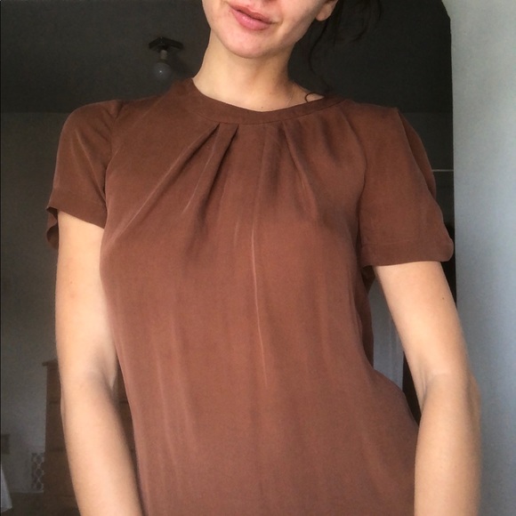 Gorgeous chestnut silk shirt - Picture 2 of 3